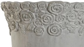 Antikolt szürkés fehér cement kaspó 31x49 cm