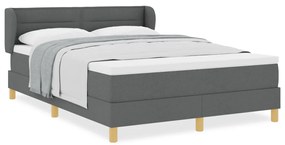 Boxspring Ágy Matrac Kivitel Sötétszürke 140x190 cm Szövet