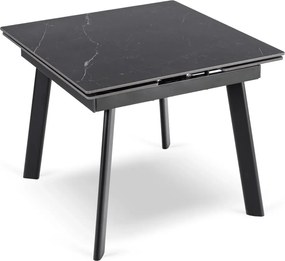 Stół LARES Ceramiczny Rozkładany 90-150 cm Czarny Marmur/Czarny