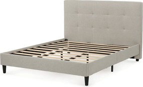 Kárpitozott franciaágykeret bézs szövet BED-M160 CRM2