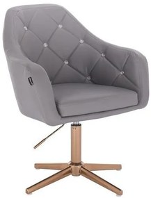 HR830CROSS Szürke modern műbőr szék arany lábbal