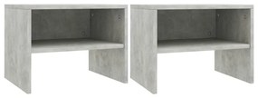 2 db betonszürke szerelt fa éjjeliszekrény 40 x 30 x 30 cm