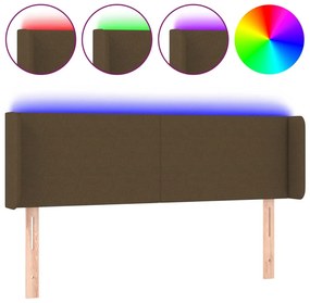 sötétbarna szövet LED-es fejtámla 147 x 16 x 78/88 cm