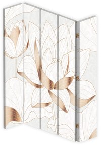 Gario Paraván Lótuszvirág bézs színben Méret: 180 x 170 cm, Kivitelezés: Forgó paraván 360°