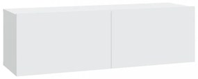 4 db fehér fali TV-szekrény 100 x 30 x 30 cm