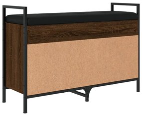 barna tölgy színű szerelt fa cipőtároló pad 85,5 x 32 x 57,5 cm