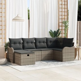 Kerti Kanapé Szett párnával 6 pcs Szürke 232.5 x 122.5 x 85 cm