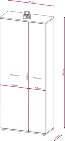 Előszoba bútor szett Wotan tölgy / fehér színkombinációban – SANTO