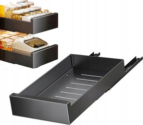 Kosár Kihúzható fiók konyhai rendszerező szekrényhez fekete 30 x 43 x 9 cm