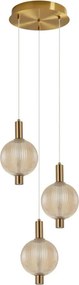 ITALUX PND-83631-3-ABAMB LENTI Többágú Függesztett Lámpa Borostyán, Fekete, Arany LED IP20