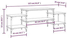 barna tölgyszínű szerelt fa TV-szekrény 157x35x52 cm