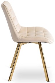 Elegáns Bézs/Arany Étkezőszék Bársony Kárpitozással. DEVI