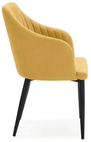 Sárga kárpitozott étkezőfotel szett 2 db-os Nadi – Marckeric