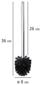 WENKO 24089800 - WC-kefe 8x35 cm rozsdamentes acél/ezüst/fekete