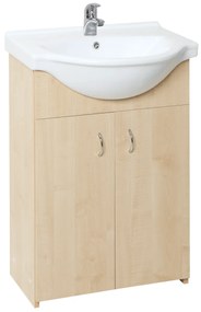 Fürdőszobaszekrény mosdóval Multi Simple 55,5x85x42,4 cm nyírfa SIMPLE55BR