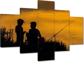 Vászonkép 100x70 Nyugat halászok folyó halak