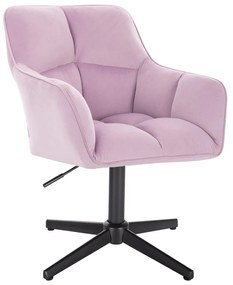 HR550CROSS Halványlila modern velúr szék fekete lábbal