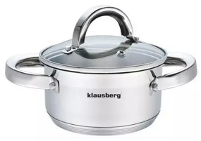 Klausberg Premium lábos 1L, Ø14 cm- rozsdamentes acél, edzett üveg fedő (KB-7121)