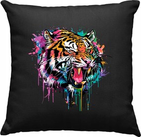 Állatos párna art tigris 12 fekete