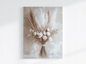 Vászonkép Canvas Szárított Csokor Pampas Fű Rózsa Virágok 60x80