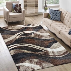 Eredeti szőnyeg absztrakt mintával, barna színben Lățime: 160 cm | Lungime: 220 cm
