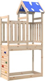 vidaXL Játék Torny Barna 110.5 x 52.5 x 215 cm Tömör fenyőfa