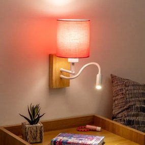 Brilagi - LED Fali lámpa NUBILA WOOD 1xE27/25W/230V + LED/3W tölgy/rózsaszín