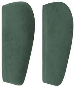 sötétzöld bársony fejtámla szárnyakkal 103x23x78/88 cm