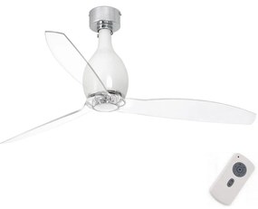 FARO Barcelona FARO 32020 - Mennyezeti ventilátor MINI ETERFAN fehér/átlátszó + távirányítás FA32020