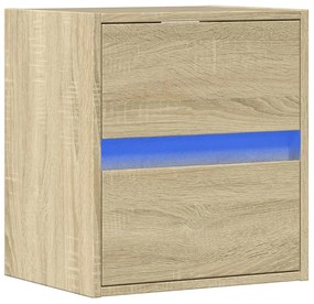 sonoma tölgy színű fali TV-szekrény LED-ekkel 41x31x45 cm