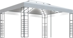 vidaXL fehér pavilon LED fényfüzérrel 4 x 3 x 2,7 m