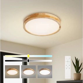 Brilagi - Fényerőszabályozható LED lámpatest WOODLINE LED/48W/230V 3000-6000K tölgy átm. 40 cm + távirányító
