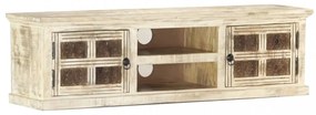 fehér tömör mangófa TV-szekrény 130x30x36 cm