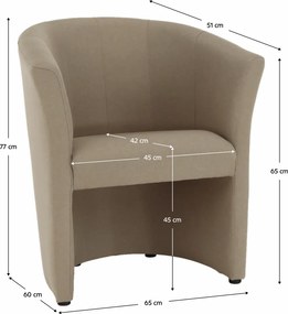 Klub fotel, bézs anyag, CUBA