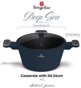 Berlinger Haus tapadásmentes indukciós Lábas fedővel 4,3 L matt kék