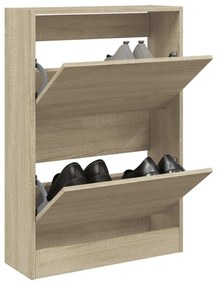sonoma tölgy színű szerelt fa cipőszekrény 60 x 21 x 87,5 cm