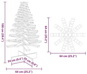 vidaXL fehér tömör fenyőfa karácsonyfa-dekoráció 100 cm