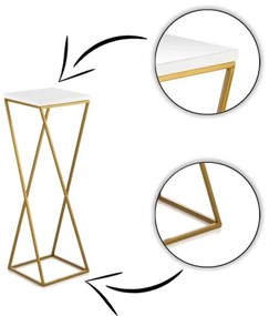 LOFT virágtartó állvány 70x24 cm arany/fehér