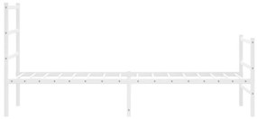 fehér fém ágykeret fej- és lábtámlával 80 x 200 cm