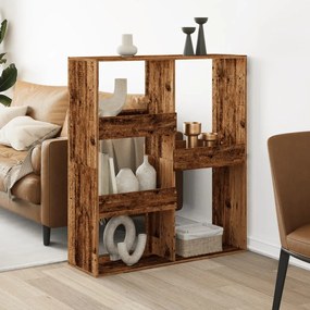 antik fa színű szerelt fa térelválasztó 100 x 33 x 115 cm