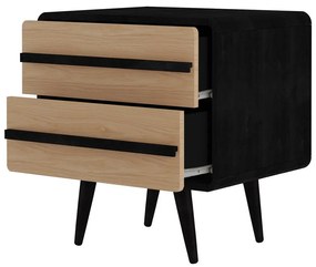 Fekete-natúr színű éjjeliszekrény Chantal – Støraa