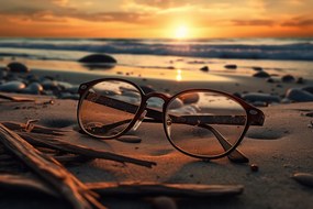 Poszter 45x30cm Naplemente üvegen keresztül