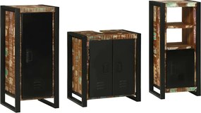 vidaXL Fürdőszoba bútor szett 3 pcs Szilárd Újrahasznosított Fa