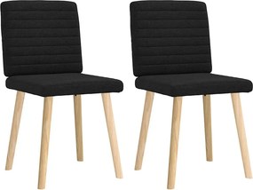 vidaXL 2 db fekete szövet étkezőszék