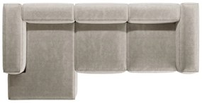 Bézs kordbársony sarokkanapé (bal oldali-heverő résszel) Bergano – Cosmopolitan Design