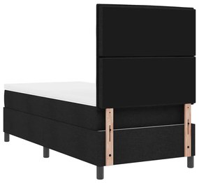 Box Spring Ágy Matrac Fekete 100x200 cm Szövet