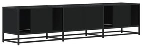 fekete szerelt fa TV-szekrény 180 x 35 x 41 cm