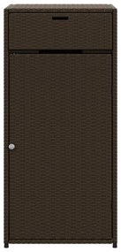 barna polyrattan kerti tárolószekrény 55 x 55 x 111 cm