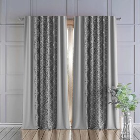 Gyönyörű jacquard függöny dekoratív szürke Sendi 150 cm széles
