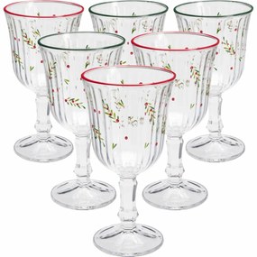 6 darabos karácsonyi borospohár szett Xmas Leaves 240 ml